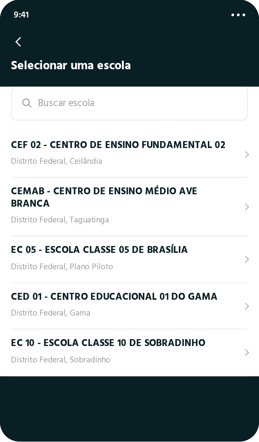 Clique Escola: escolha da escola