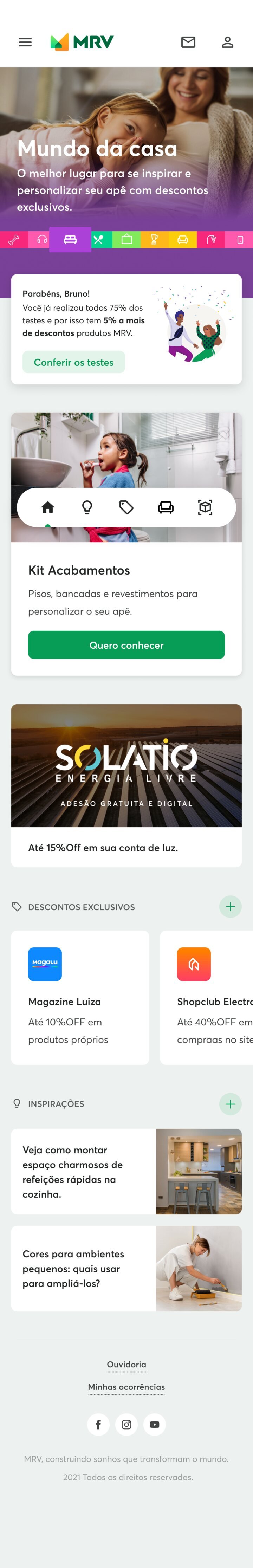 Mundo da Casa home screen