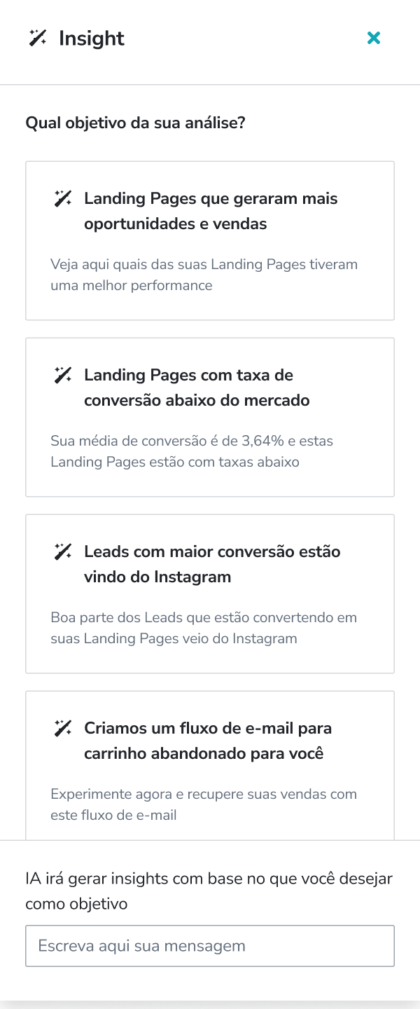 AI Insight answering with ranked landing-page results